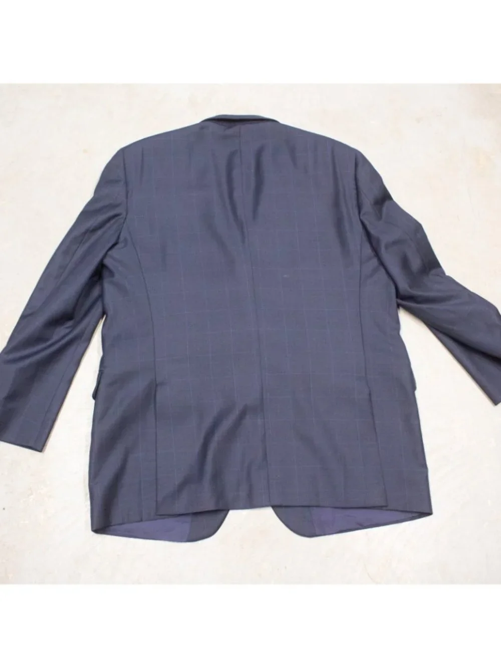 Coppley Blazer Windowpane Wool Sport Coat Blue 